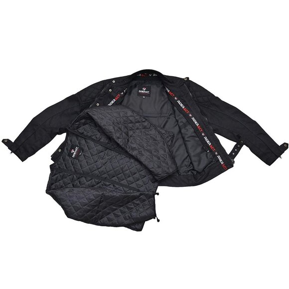 RIDERACT® Cotton Textile Men Jacket With Armors Waterproof Motorbike Jacket NEW - Picture 4 of 8